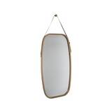 Espejo para baño de bambu ovalada 43x73 cm color madera