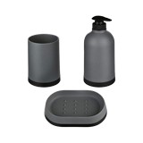 Accesorios para baño plastico gris/negro 3 pzas