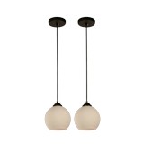 Lámpara colgante 1l e27 blanca set de 2pzas