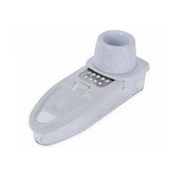 Rallador para cocina de plástico con depósito color blanco