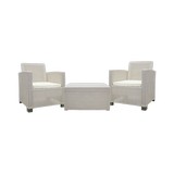 Mueble sala plastica alamo duo beige cojin beige 3 pzas