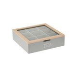 Caja de madera organizadora para té 24 x 24 cm