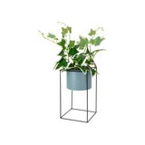 Planta artificial soporte metalica 14.5x44cm celeste