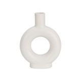 Portavela de ceramica redondo 18cm blanco