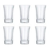 Vaso de vidrio para shot 1.35oz transparente 6 pzas