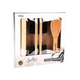 Utensilios de madera natural para sushi 7 pzas