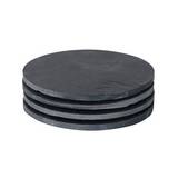 Portavasos de pizarra 10cm negro cuadrado 4 pzas