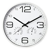 Reloj de pared de plástico circular 30 cm blanco
