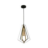 Lampara colgante negro+bronce 1l e27 40w