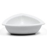 Plato para aperitivos de porcelana 4 pulg blanco triangular