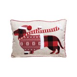 Cojin navideño cuadros rojo-negro