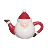 Cocina navideña 9x5x6.25 pulg tetera de santa claus