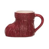 Taza de ceramica 16.5x10.8 cm forma de bota roja