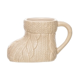 Taza de ceramica 16.5x10.8 cm forma de bota beige