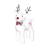 Adorno navideño 8x5x15 pulg peluche reno blanco