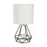 Lampara de mesa 1l e14 120v metal negro/blanco