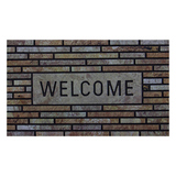 Alfombra gris welcome stone 18x30 in