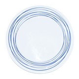 Plato de melamina 10.75 in lineas azul/blanco