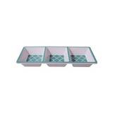 Plato de melamina 3 divi 14.75x5.8 in aqua