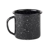 Taza hervidora de metal esmaltado 12oz negro