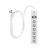 Regleta polarizada 6 tomas 10ft con protector blanco