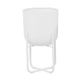 Maceta decortaiva de metal blanca 17 pulg