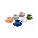 Taza tipo espresso y plato 3 oz 6 colores surt