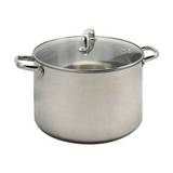 Olla de acero inoxidable con tapa de vidrio adenmore 16 qt