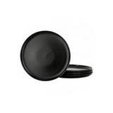 Plato de ceramica redondo 8.4 pulg gris 4 pzas