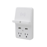 Adaptador 2 tomas 2 usb base cargador inalambrico