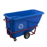 Basurero plastico para reciclaje 800l azul soporte metal