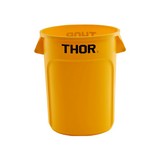 Basurero plastico 121l amarillo thor