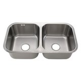 Fregadero inoxidable de submontar 31x18 pulg (78.74 cm x 45.72 cm) 2p con acceso