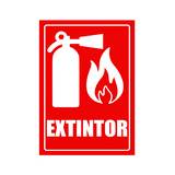 Rotulo con adhesivo 20 x 30 cm extintor flama