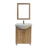 Mueble con lavamanos y espejo para baño