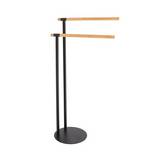 Toallero de pedestal de metal/bambu 2 barras
