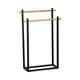 Toallero pedestal de metal/bambú rectangular 2 barras