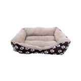Cama para perro rectangular cafe oscuro mediana 61x51x20 cm