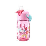 Botella plástica para niño 400ml morado unicornio