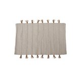 Alfombra decorativo 60x90 cm beige pompones de yute