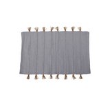 Alfombra decorativo 60x90 cm gris pompones de yute