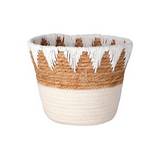 Cesta decorativa de yute 20x24 cm blanco