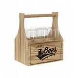 Organizador de madera para vasos de cerveza 7 pzas