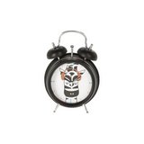 Reloj de mesa con despertador 17 cm negro cebra