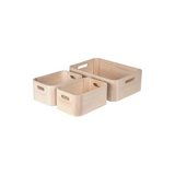 Caja organizadora de madera 2 tamaños natural 3 pzas