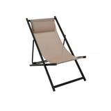 Silla playera plegable de metal 97x92x61 cm marron