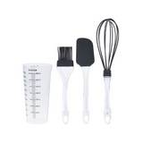 Utensilio para reposteria de silicon negro/transp 4 pzas
