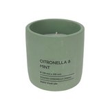 Candela citronela con menta base de hormigon 10 cm