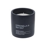 Candela citronela con sal marina base hormigon 10 cm