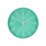 Reloj para pared de plastico redondo 24.8 cm aqua